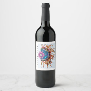 Flor de rótulo de vinho, sol