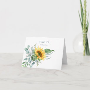 Flor De Sol Elegante Obrigado Cartão De Nota Dobra