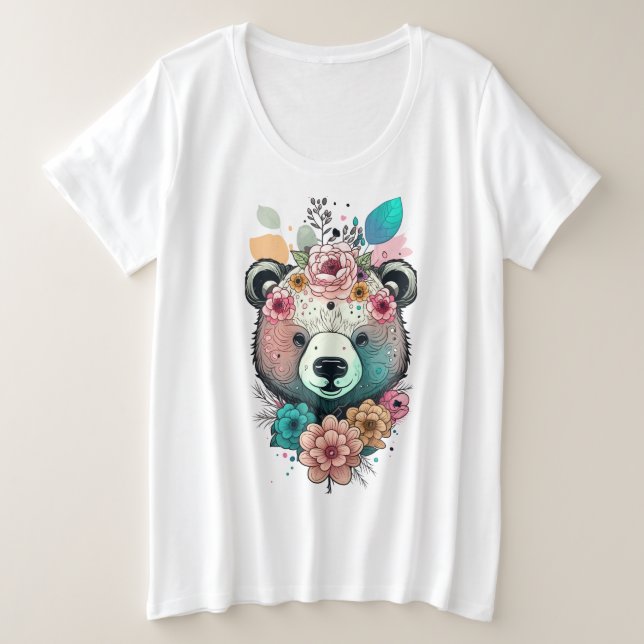 Flor de Urso Mais Camisa T De Tamanho (Frente do Design)