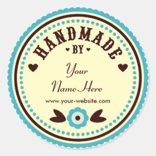 Flor do Aqua Handmade por etiquetas personalizadas