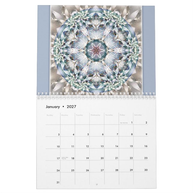 Flor do calendário 2015 da mandala da vida (Jan 2027)