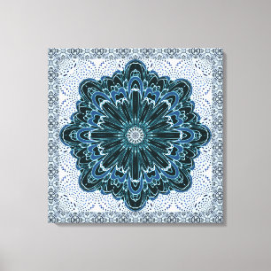 Flor do Fractal em canvas do azul da cerceta
