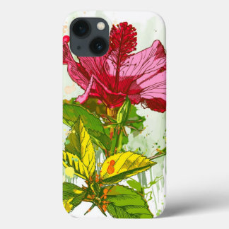 Flor do hibiscus - pintura da aguarela