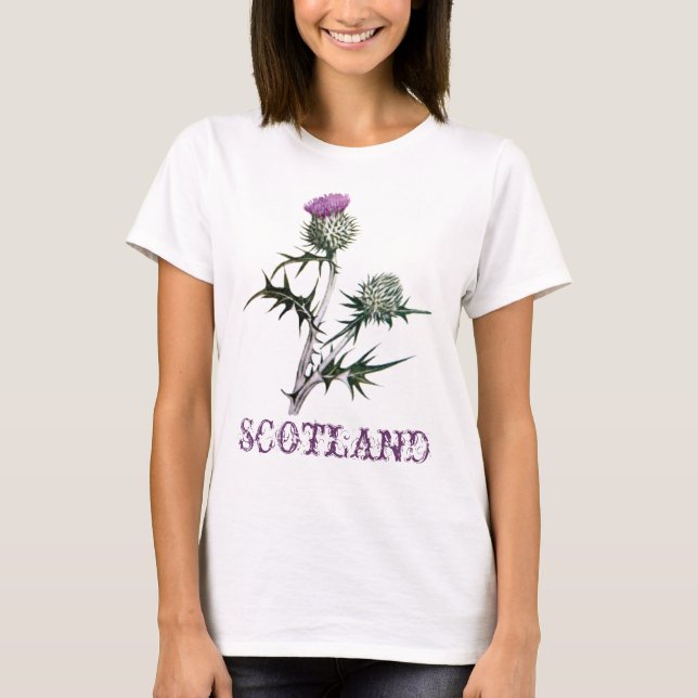 Flor do t-shirt do cardo de Scotland (Frente)