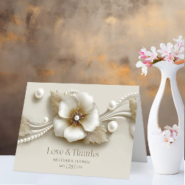 Flor e Pérolas Amor e Agradecimento Casamento