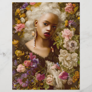 Flor Entre Flores Papel de Scrapbook Antigo