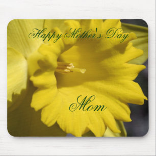 Flor feliz Mousepad do Daffodil do dia das mães