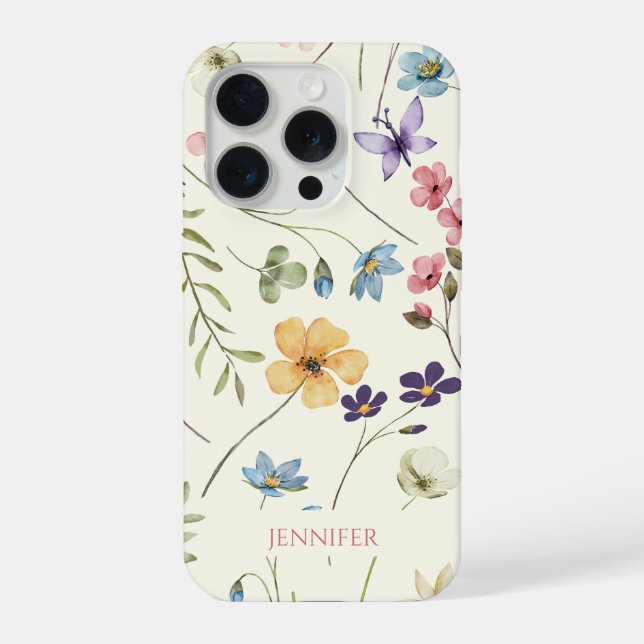 Flor Floral Flor Selvagem Elegante Personalizado (Verso)