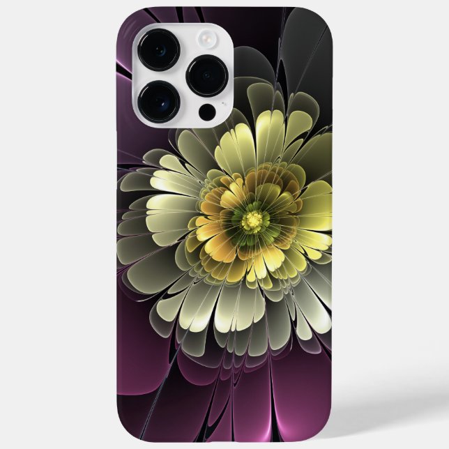 Flor Fractal Abstrata Moderna Purpur Khaki Cinza (Verso)