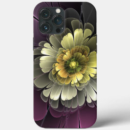 Flor Fractal Abstrata Moderna Purpur Khaki Cinza