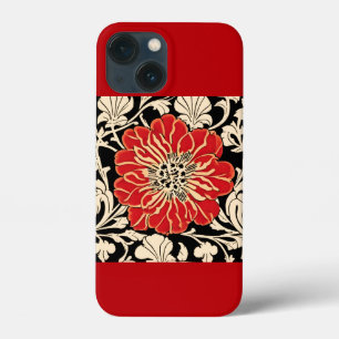 Flor Grande de Arte Vermelha Nouveau