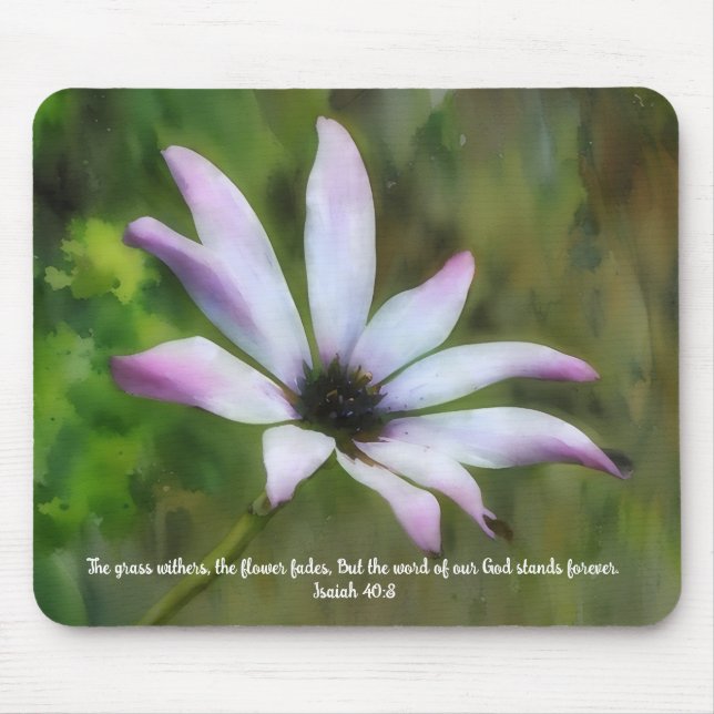 Flor Jardim Fé Versículo Bíblico Mouse Pad (Frente)