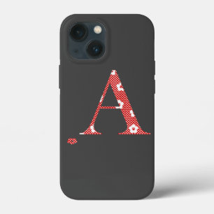 flor - Letra padrão A (vermelho e pontos) Case-Mat