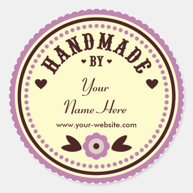 Flor Lilac Feita À Mão Por Autocolantes Personaliz (Frente)