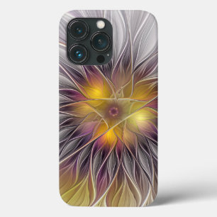Flor Luminosa Colorida, Fractal Moderno Abstrato