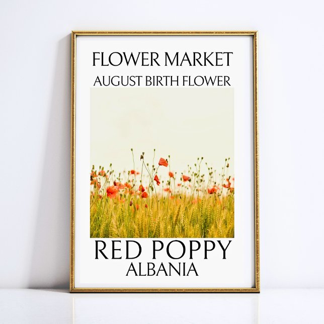 Flor Mercado Flor, flor de Nascimento, Impressão d (Birth Flower August Art Print)