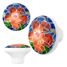 Flor Mosaico Vermelho Colorido