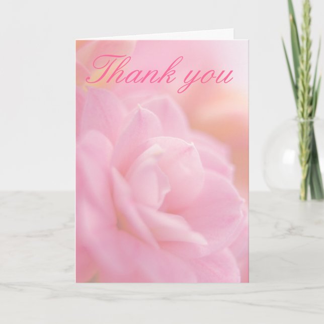 Flor pastel rosa ... cartão de agradecimento (Frente)