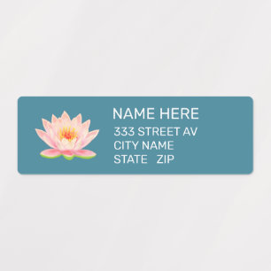 Flor Personalizada em Etiquetas de Endereço Azul E