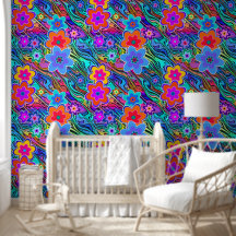 Flor Power Blossomo padrão sem descontinuidades 3