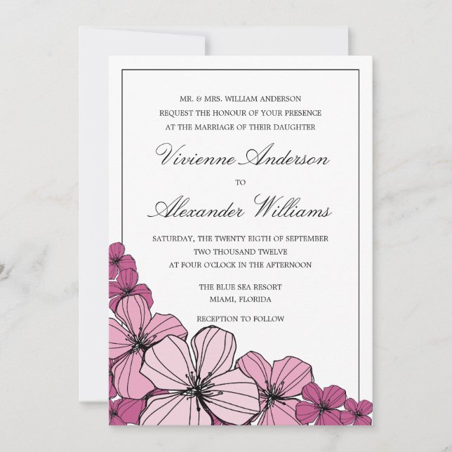 FLOR PURPURA | CONVITE DE CASAMENTO (Frente)