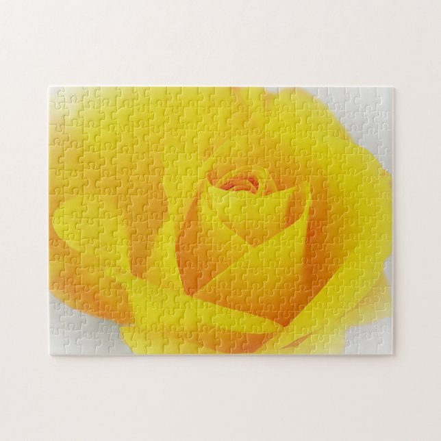 Flor Rosa Amarela Brilhante Quebra-Cabeça de Arte  (Horizontal)