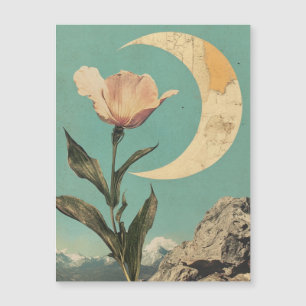 Flor rosa e Lua Crescente