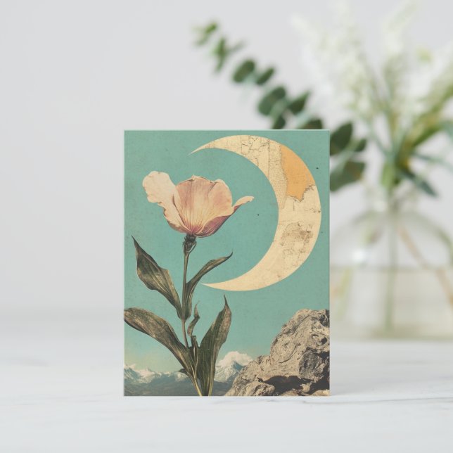 Flor rosa e Lua Crescente (Em pé/Frente)