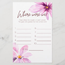 Flor rosa Onde estávamos no jogo do chá de panela