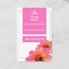 Flor rosa quente - Cartão de visita