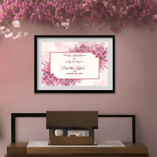 Flor rosa-rosa roxa amarrava Poster