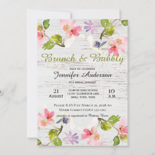Flor rosa russo em Brunch Bridal de Madeira Branca