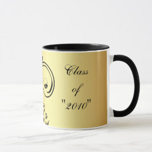 Flor Scrollwork "classe" da caneca da graduação