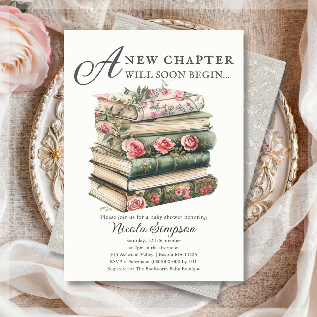 Flor selvagem | Convite para Chá de fraldas Tema d (Criador carregado)