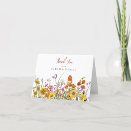 Flor Selvagem Obrigado Nota Cartões
