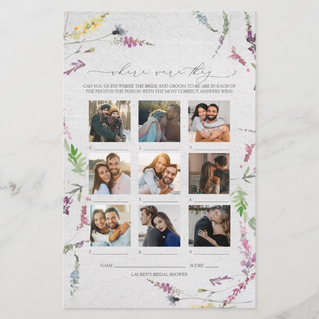 Flor Selvagem Onde Eles Estavam No Jogo De Chá de  (Frente)