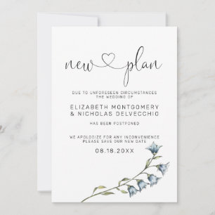 Flor selvagem simples   Anúncio de casamento adiad