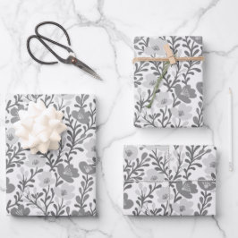 Flor Selvagem Simples Cinza Minimalista