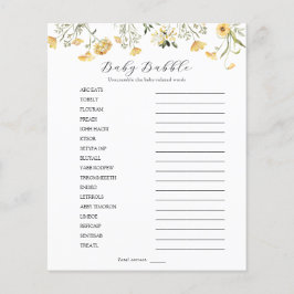 Flor Silvestre Amarela Delicada Balbucio de Bebê C