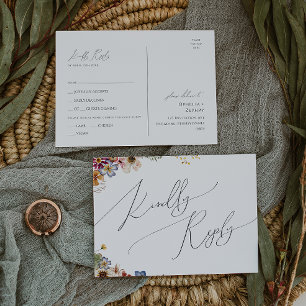 Flor Silvestre Colorida   Escolha do Menu Cartão d