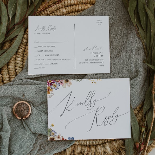 Flor Silvestre Colorida | Escolha do Menu Cartão d (Criador carregado)