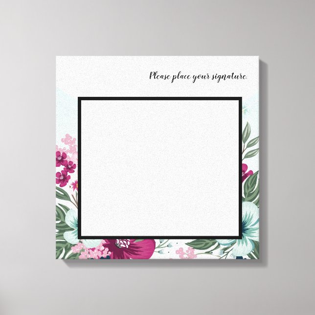 Flor tropical de Canvas de assinatura de 20"x20" n (Frente)