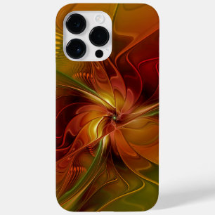 Flor verde-laranja-abstrato Vermelho Castanho-Cast