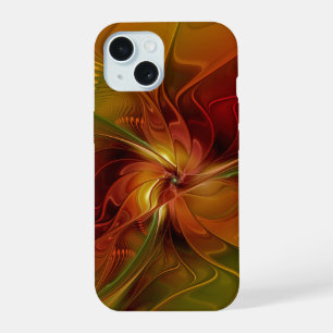 Flor verde-laranja-abstrato Vermelho Castanho-Cast