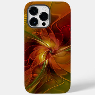 Flor verde-laranja-abstrato Vermelho Castanho-Cast