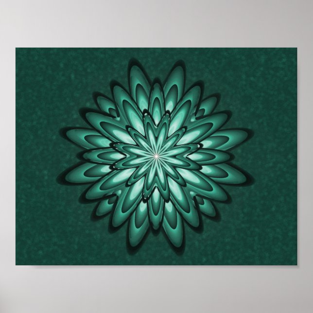 Flor Verde-Mar no Bokeh Poster (Frente)