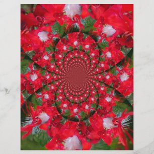 Flor Vermelha Natural Febre Branca Caleidoscópio A
