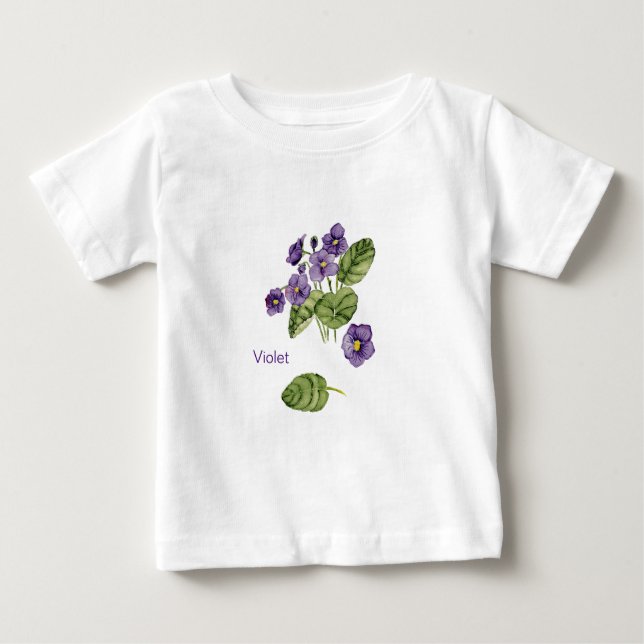Flor violeta púrpura, cor d-água, Camisa (Frente)