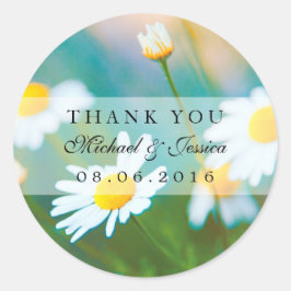 Flor White Daisiers Obrigado Etiquetas