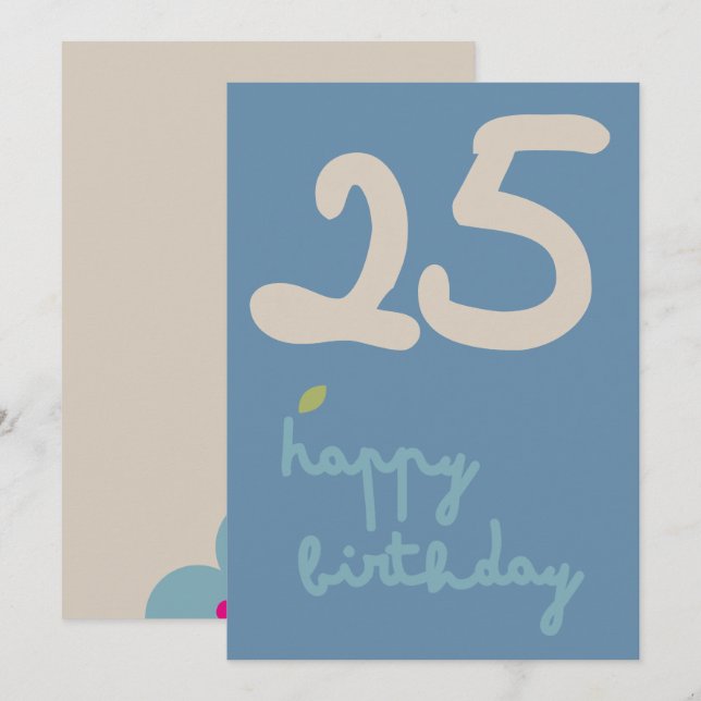 FLORA BLUSH - Cartão de Convite Floral de Aniversá (Frente/Verso)